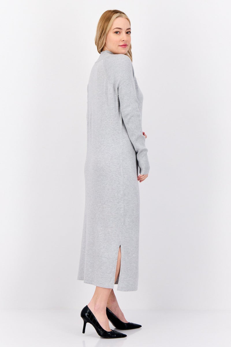 ESPRIT Women Knitted Sweater Dress, Heather Grey - Image 3