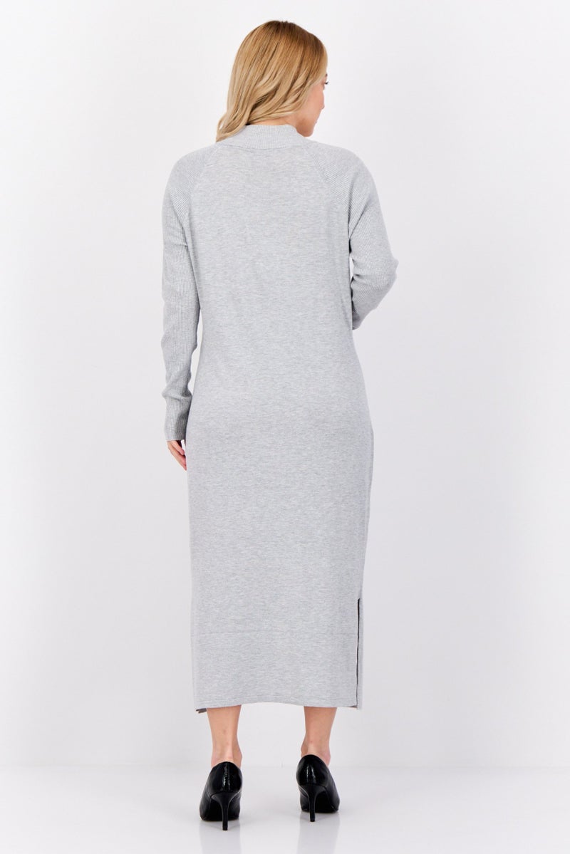 ESPRIT Women Knitted Sweater Dress, Heather Grey - Image 4