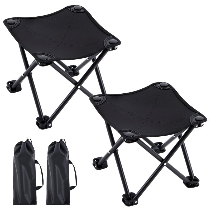 Ripeng 2 Pcs Portable Airplane Travel Foot Rest, Folding Camping Stool, Under Desk Foot Rest at Work for Long Flight, Home and Office Outdoor Hiking Fishing with Carry Bag - Image 1