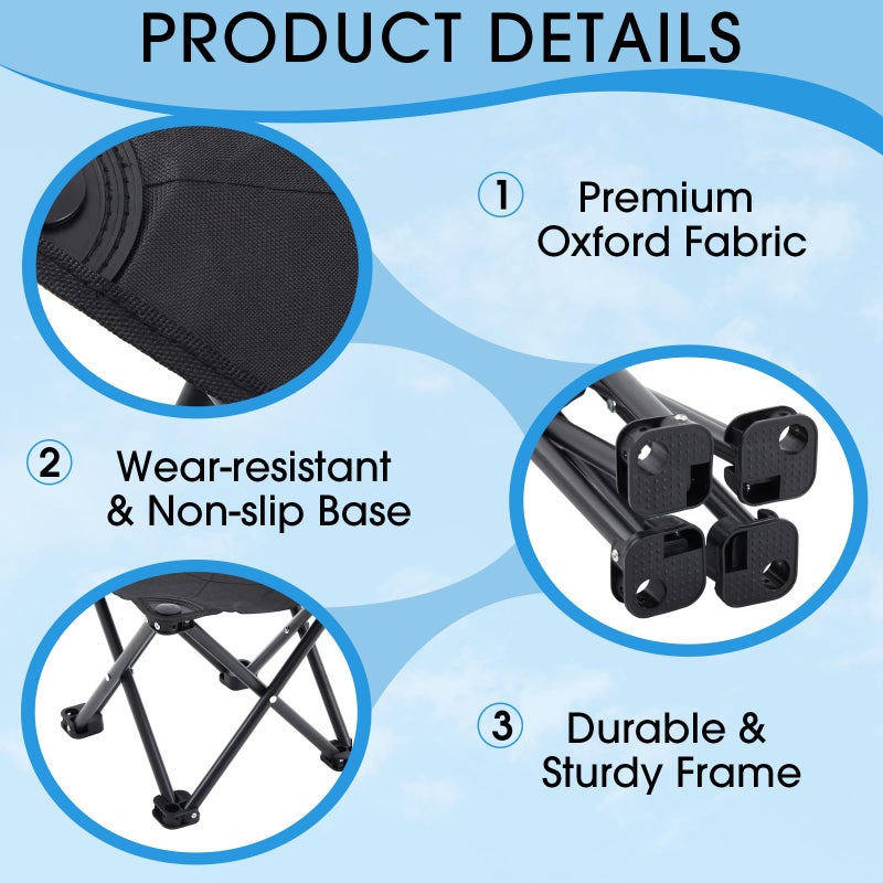 Ripeng 2 Pcs Portable Airplane Travel Foot Rest, Folding Camping Stool, Under Desk Foot Rest at Work for Long Flight, Home and Office Outdoor Hiking Fishing with Carry Bag - Image 5