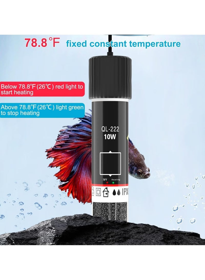 GMORO Aquarium Heater, Mini USB Aquarium Heater, 10W/15W Small Submersible Fish Tank Heater with Digital Display Thermostat, USB Powered Constant Temperature for up to 1 Gallon Tanks - Image 3