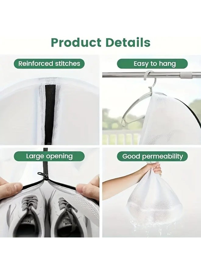 Earss Shoe Washing Bags Set – 2 Durable Mesh Laundry Bags with Zipper Closure for Sneakers, Running Shoes, Trainers & Delicate Footwear – Reusable Shoe Wash Protector for Washing Machine & Travel - Image 4