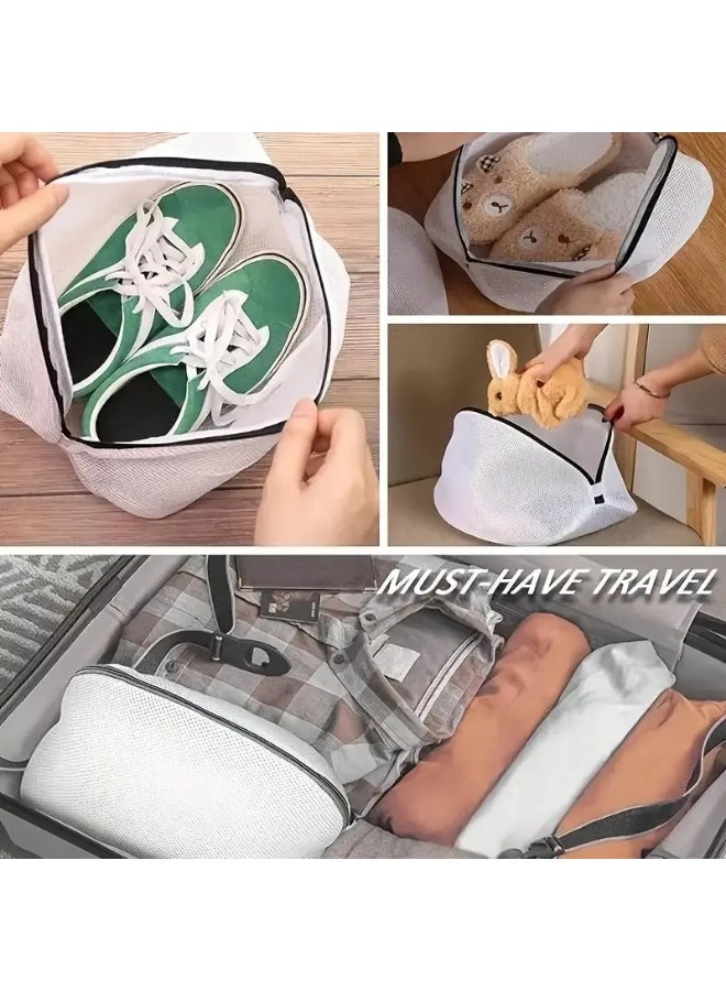 Earss Shoe Washing Bags Set – 2 Durable Mesh Laundry Bags with Zipper Closure for Sneakers, Running Shoes, Trainers & Delicate Footwear – Reusable Shoe Wash Protector for Washing Machine & Travel - Image 2
