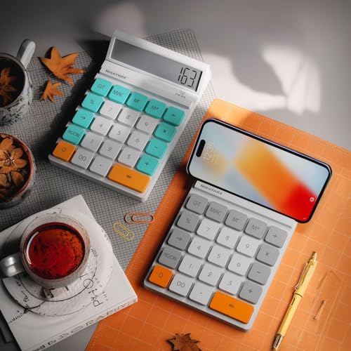 Holotioee 12 Digits Desktop Calculator with Large LCD Display and Sensitive Button, for Home, Office, School, Class and Business, 4 Function Small Basic Calculators for Desk - Image 2