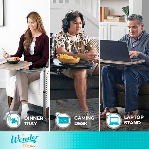 Stander Wonder Tray, Adjustable Swivel Table, Extra-Large Computer Stand, Couch Desk & Gaming Bench, TV-Trays for Eating on Couches, Chairs, Recliners with Laptop Wedges and Cup Holder, XL, Black - Image 2