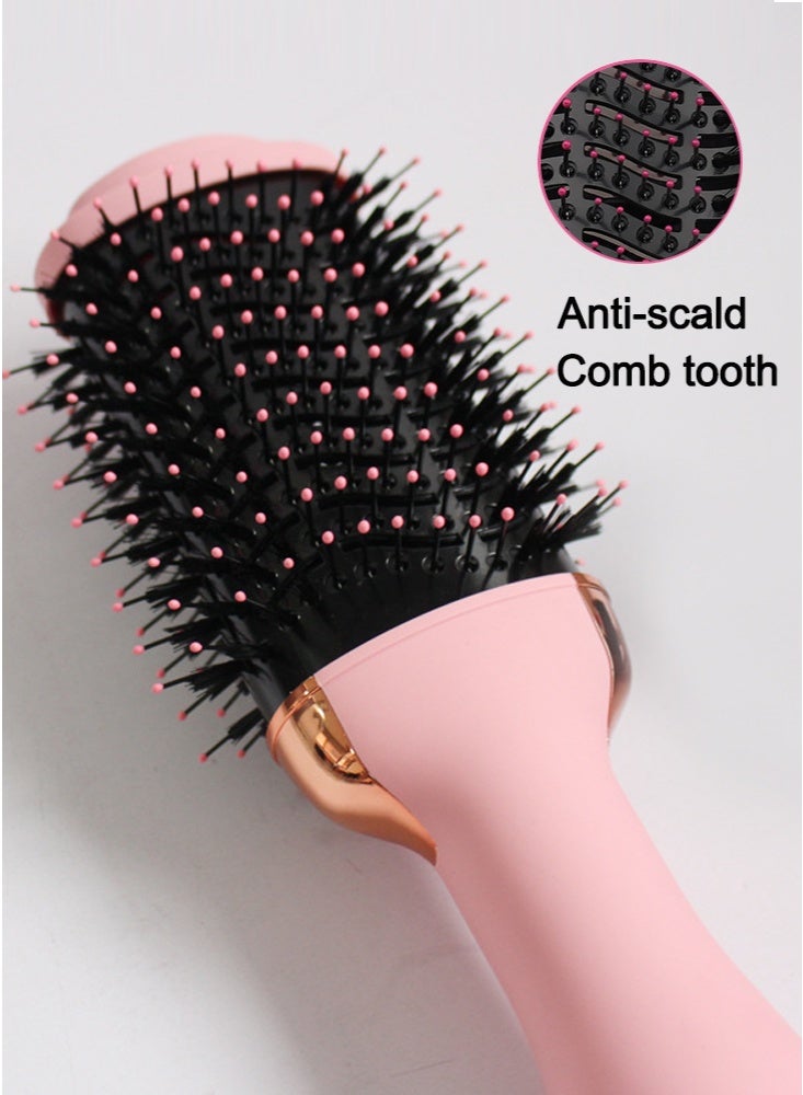 GREBON Oval Barrel Blow Hair Dryer Brush and Hot Air Brush & Styler, Hair Volumizer Dryer with Negative Ion, Professional Steam and Infrared Hair Dryer Pink - Image 5