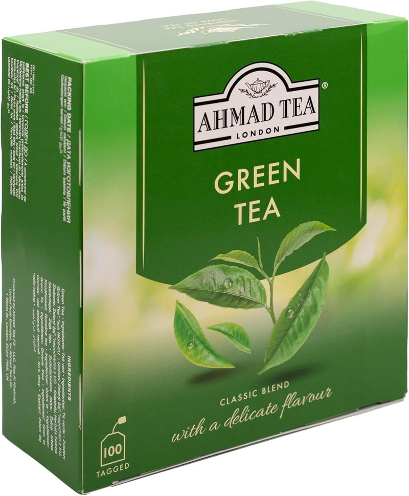 Ahmad Tea Green Tea - 100 Tagged Teabags, 200g - Classic Blend with Delicate Flavor - Image 3