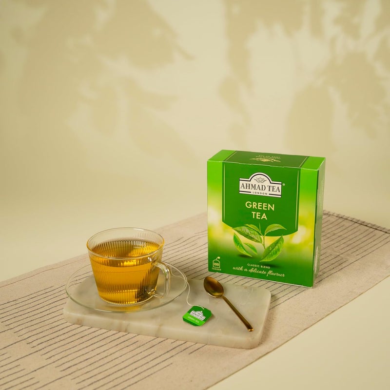 Ahmad Tea Green Tea - 100 Tagged Teabags, 200g - Classic Blend with Delicate Flavor - Image 5
