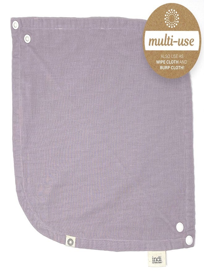Kishu Baby Indi Fairtrade Certified Organic Infinity Scarf Bib - 4-Way Reversible, 8 Layer Muslin Drool Bib (Lavender) - Image 3