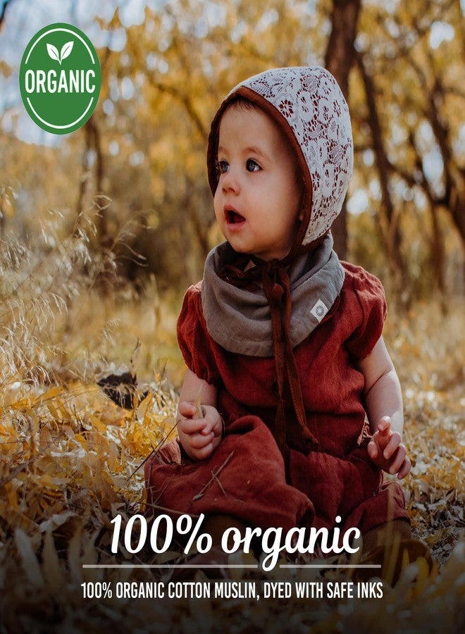 Kishu Baby Indi Fairtrade Certified Organic Infinity Scarf Bib - 4-Way Reversible, 8 Layer Muslin Drool Bib (Lavender) - Image 2