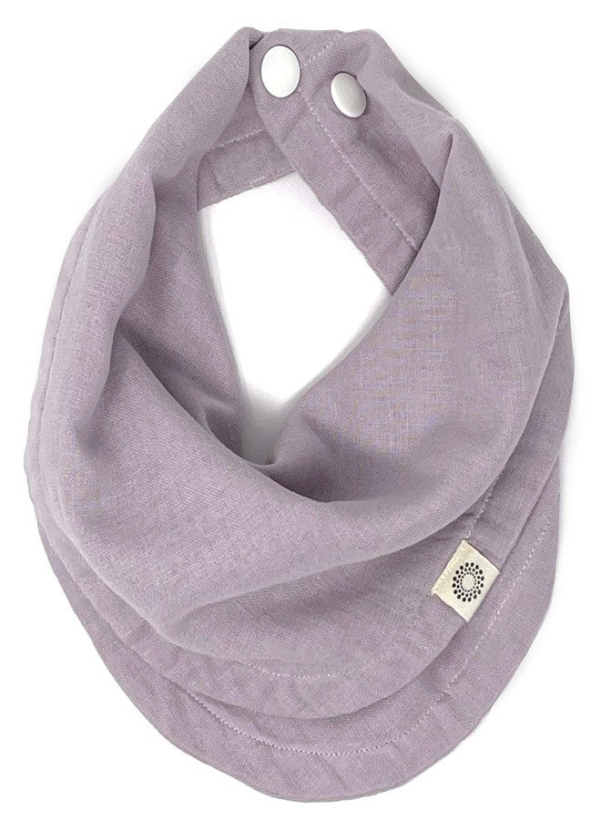 Kishu Baby Indi Fairtrade Certified Organic Infinity Scarf Bib - 4-Way Reversible, 8 Layer Muslin Drool Bib (Lavender) - Image 1