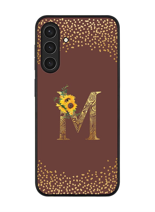 Stylizedd For Samsung Galaxy A17 / A17 4G Case,Slim fit Camera Protection, Shockproof Thin Phone cover  - Custom Floral Monogram - M  (Brown )