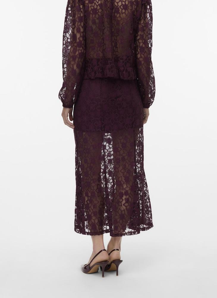 فيرو مودا تنورة ماكسي بخصر عالٍ وتفاصيل دانتيل من فيمميتا - Image 2