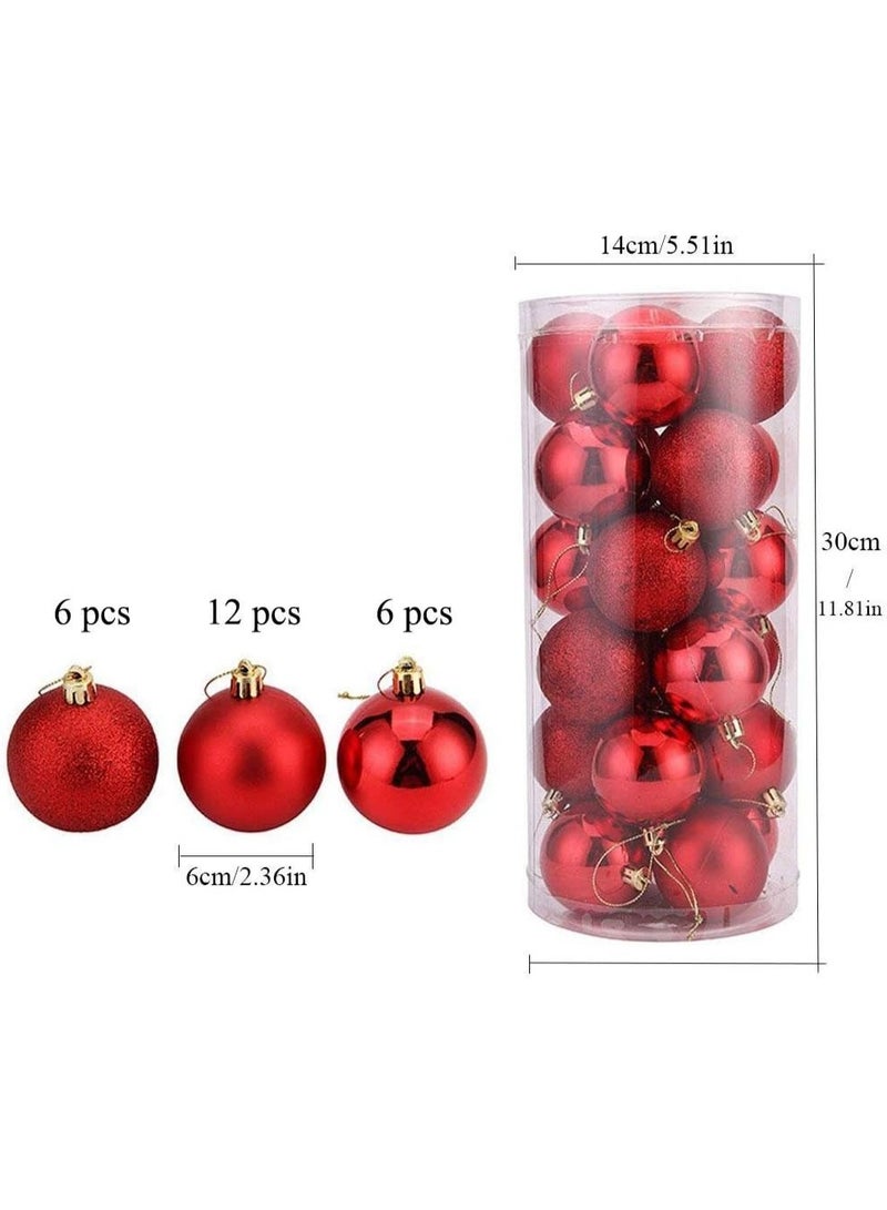 ACLIX 24-Piece Christmas Tree Decor Ball Set Red 6centimeter - Image 2