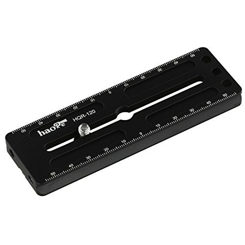 Haoge 120mm Multi-Purpose Long Quick Release Extender Rail Sliding Plate for Camera Tripod Ballhead Clamp fit Benro Arca Swiss Sunwayfoto - Image 2