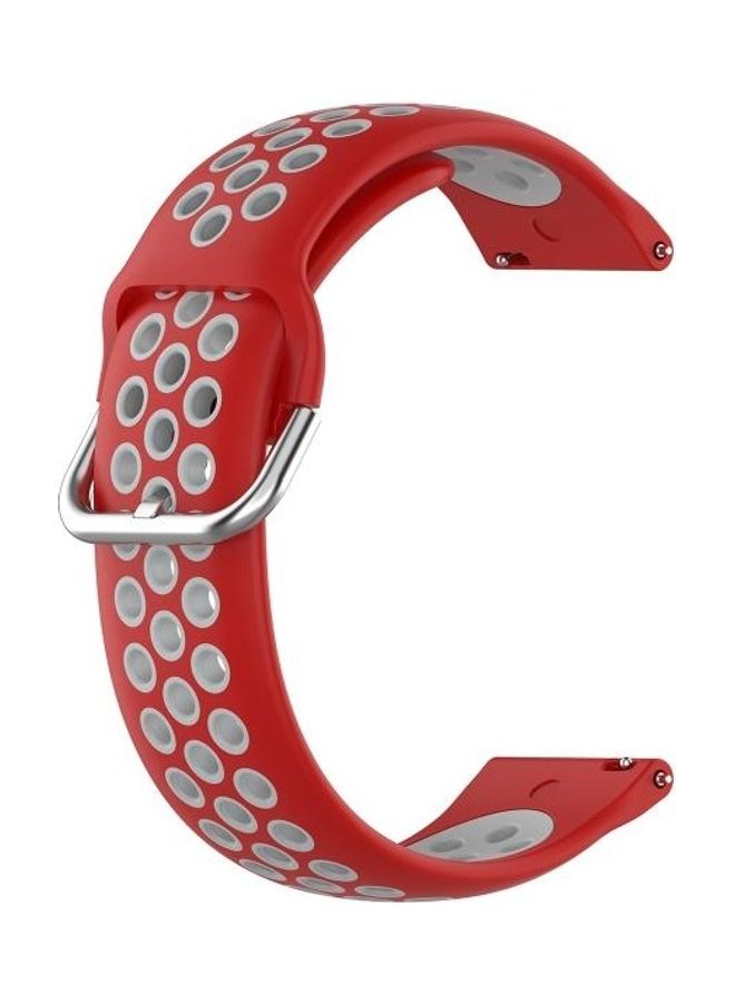 Two Color Silicone Replacement Strap For Huawei Watch 3/3 Pro 22mm Red/Grey - Image 1