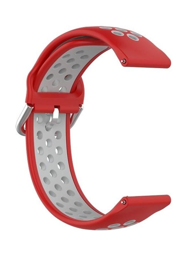 Two Color Silicone Replacement Strap For Huawei Watch 3/3 Pro 22mm Red/Grey - Image 3