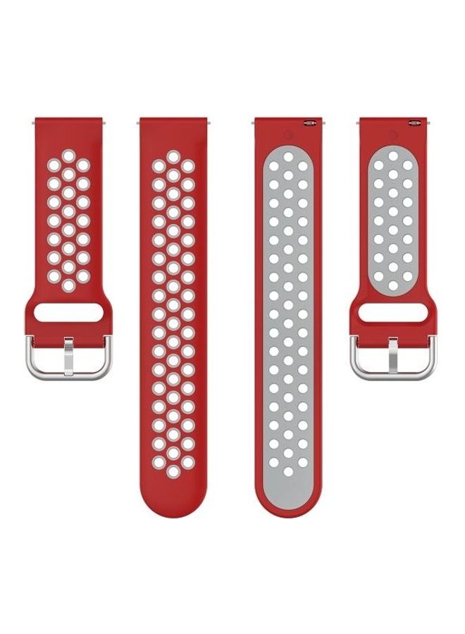 Two Color Silicone Replacement Strap For Huawei Watch 3/3 Pro 22mm Red/Grey - Image 2