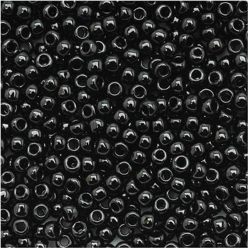 Toho Round Seed Beads 11/0#49 'Opaque Jet' 8 Gram Tube - Image 3