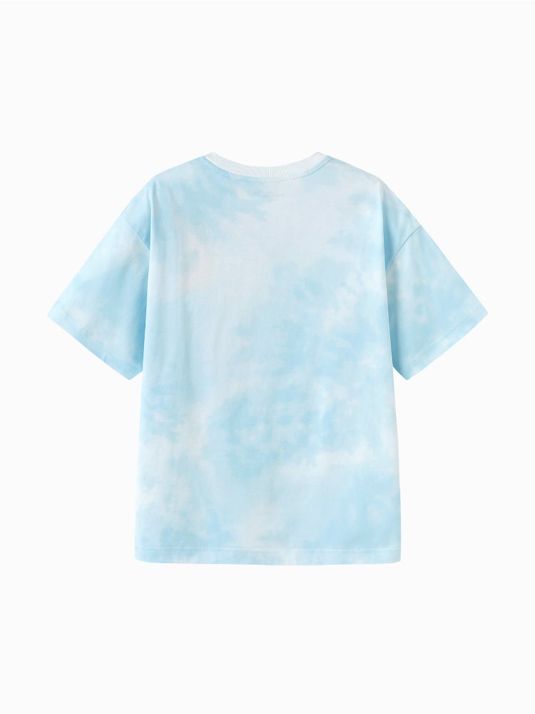 Balabala Boys' Short Sleeve T-Shirt - Full Tie-Dye Pattern With Front Print, Crew Neck - Image 5