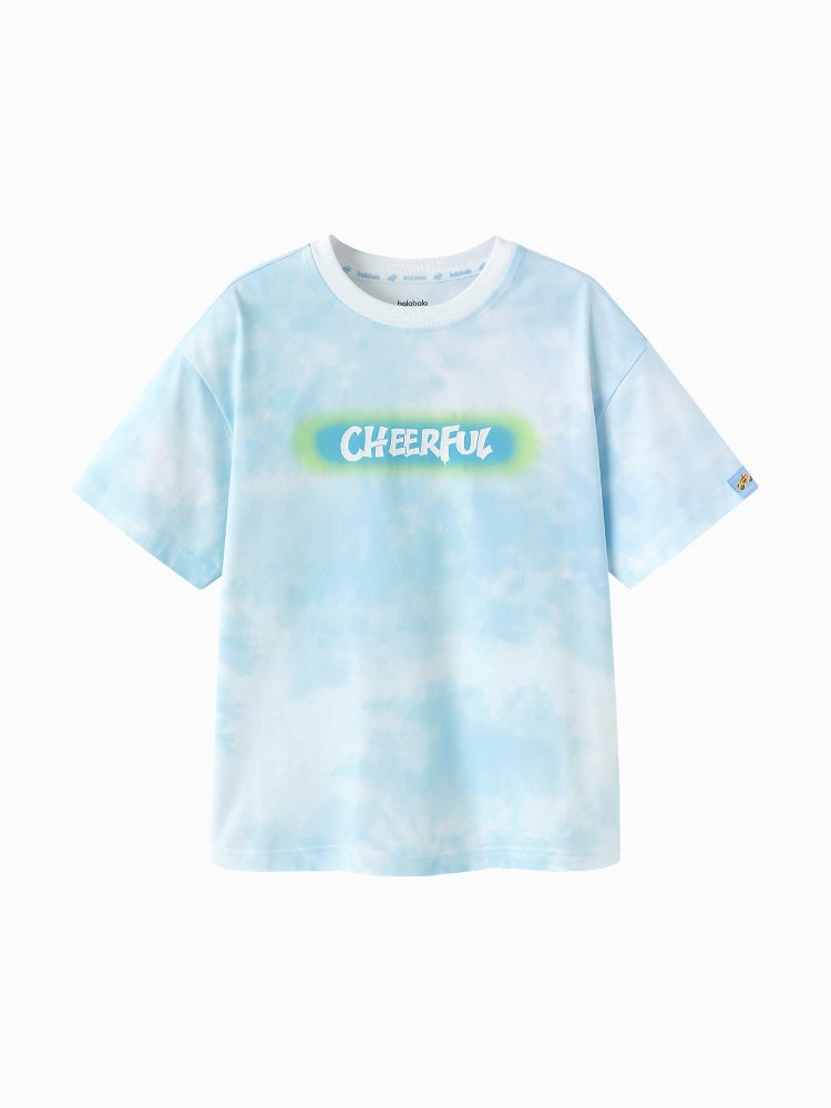 Balabala Boys' Short Sleeve T-Shirt - Full Tie-Dye Pattern With Front Print, Crew Neck - Image 4