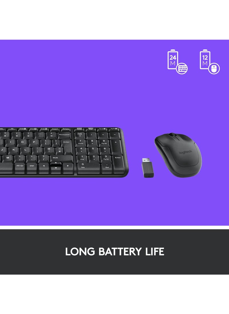 Logitech MK215 Wireless Keyboard and Mouse Combo, 2.4 GHz Wireless, 3 Years Warranty, Compact Design, 2-Year Battery Life(Keyboard),5 Month Battery Life(Mouse) PC/Laptop- Black