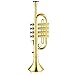Lewtemi Gold Trumpet Musical Instruments Toy for Kid Toddler Fake Plastic Preschool Music Toy Gift NonProfessional Wind Instrument Early Educational Teaching Songs Gifts for Toddlers Children - Image 2