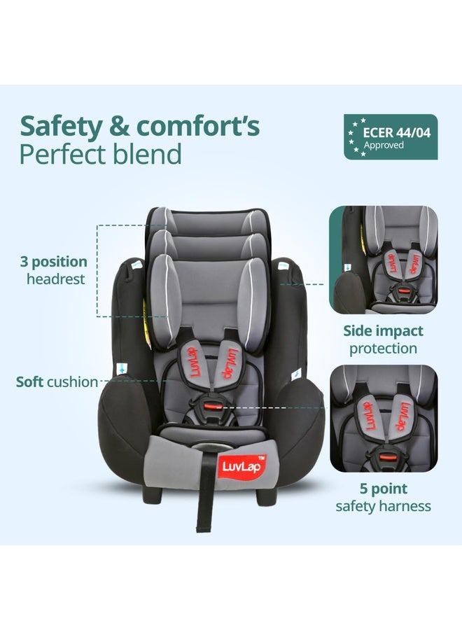 Luvlap 4-in-1 Infant/Baby Car Seat & Carry Cot with Canopy, Convertible Car seat, 5-Point Safety Harness, Rocking & Feeding Chair, Baby Carry Cot, 0 to 15 Months & Weight Upto 13 Kgs (Grey) - Image 4