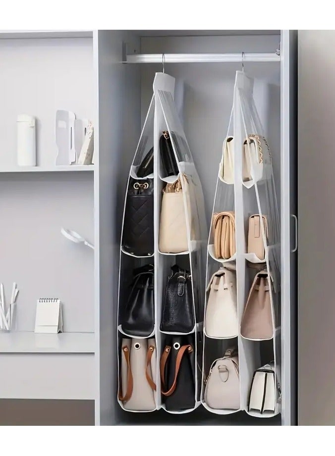 Rozino Elevated Hanging Organizer for Bags and Wallets - Space-saving, Multi-layer, Closet Wall Mounted, Suitable for Handbags, Clutches, and Purses - Handwashable, Not Suitable for Dry Cleaning - Image 4