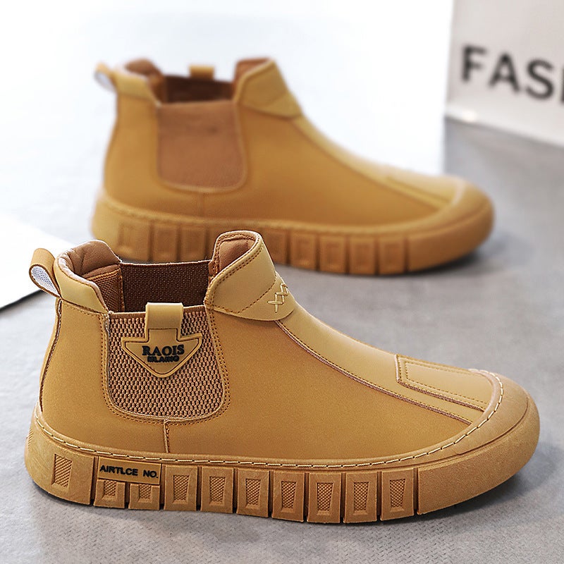 Vintage Martin Boots Retro Workwear Motorcycle Boots British Style Slip-On Men'S Xuheng 5-Season Live Model Autumn Winter Mid-Cut Leather Surface - Image 3