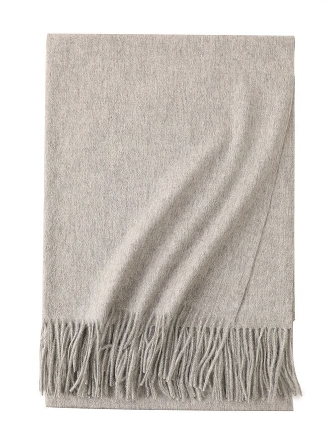 Loquat Solid Warm Thickened Lambswool Scarf  - Image 2