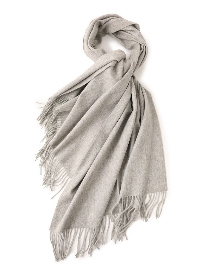 Loquat Solid Warm Thickened Lambswool Scarf  - Image 1