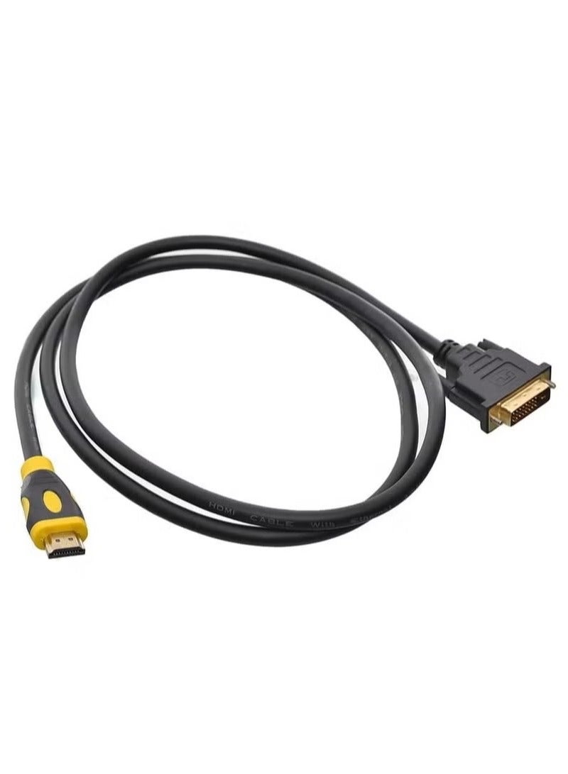HDMI CABLE TO DVI TO CONNECT ANY DEVICE TO OLD MONITORS COMPATIBLE WITH ANY DEVICE THAT HAS HDMI PORT Resolution 1080P /2K/4K - Image 1