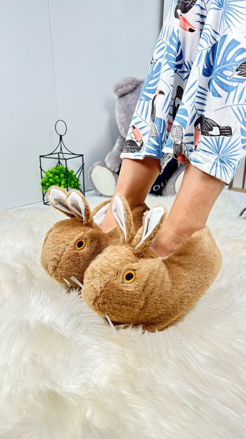 Nstil Women's Panduf Rabbit Figured Plush Home Boots Patterned Flat Sole Comfortable Lightweight 359 - Image 4