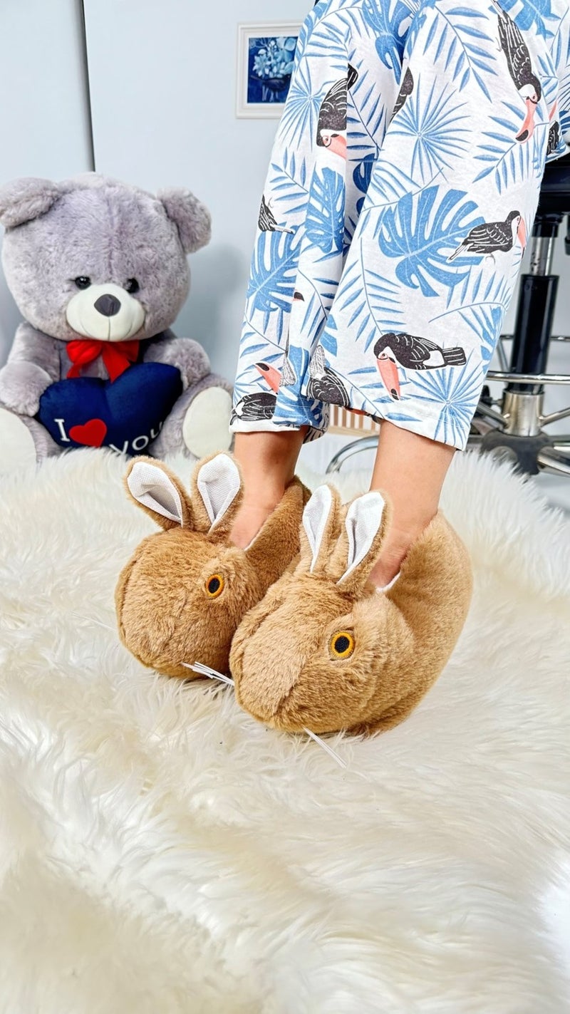 Nstil Women's Panduf Rabbit Figured Plush Home Boots Patterned Flat Sole Comfortable Lightweight 359 - Image 3