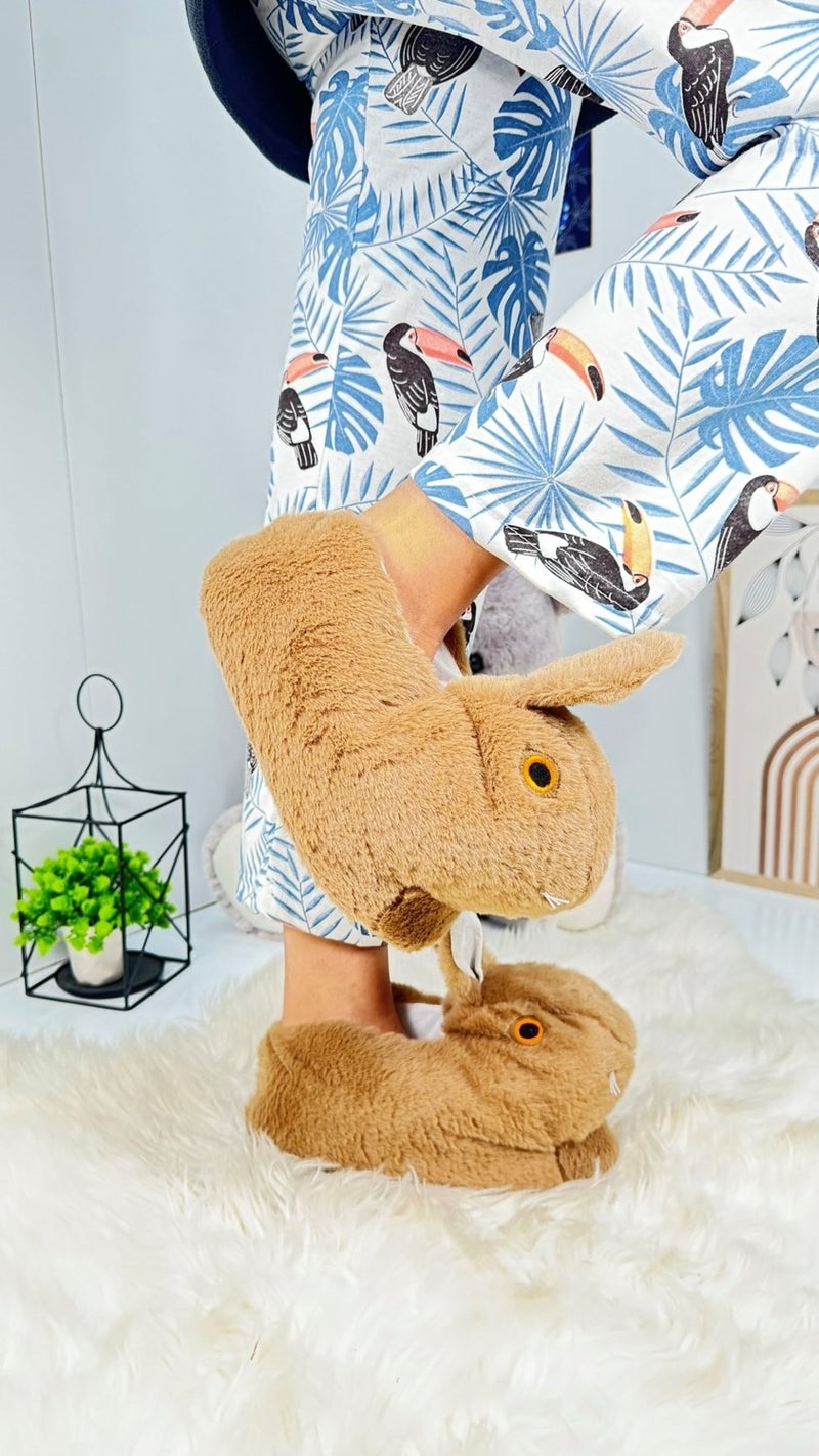 Nstil Women's Panduf Rabbit Figured Plush Home Boots Patterned Flat Sole Comfortable Lightweight 359 - Image 2