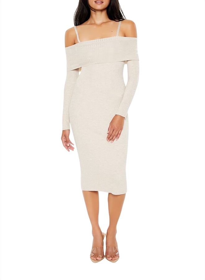 FOREVER 21 Open-Shoulder Midi Sweater Dress - Image 1