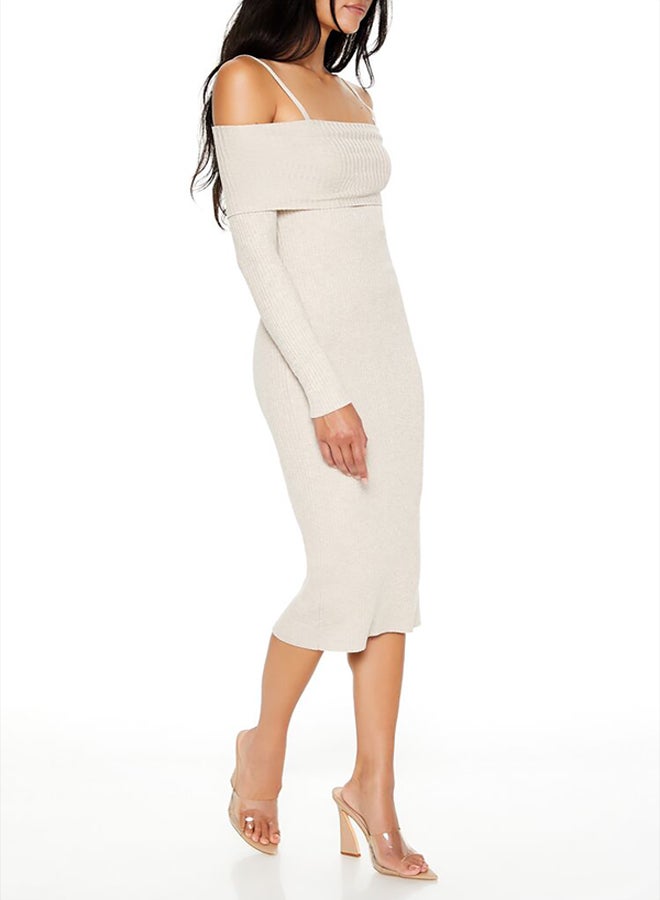 FOREVER 21 Open-Shoulder Midi Sweater Dress - Image 3