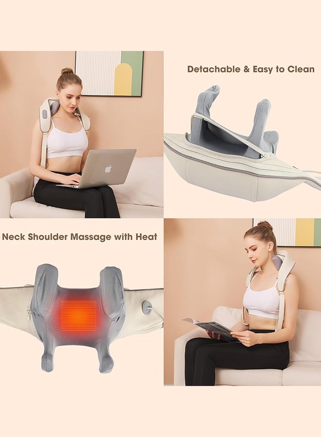 Electric Back Massager, Heated Shoulder Massager, Neck, Shoulder, Waist and Leg Massage Pillow, Pain Relief, Cordless Deep Tissue Kneading Massage, 6d Deep Tissue Kneading. - Image 3