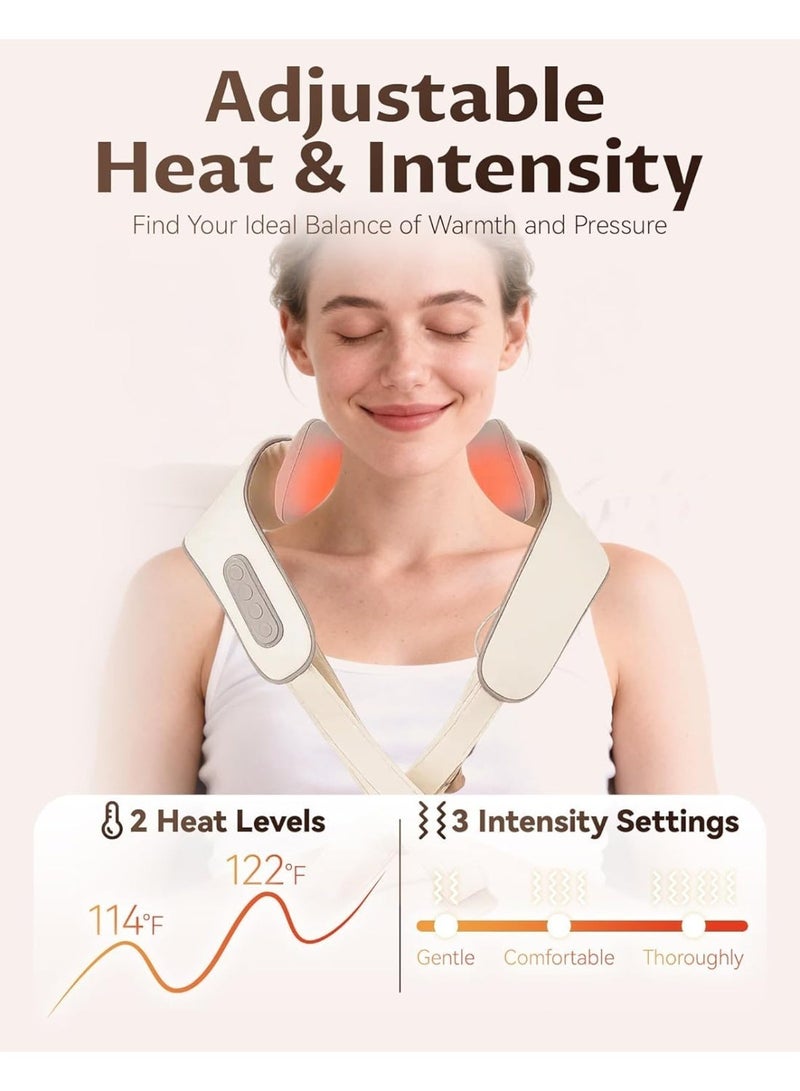 Electric Back Massager, Heated Shoulder Massager, Neck, Shoulder, Waist and Leg Massage Pillow, Pain Relief, Cordless Deep Tissue Kneading Massage, 6d Deep Tissue Kneading. - Image 5