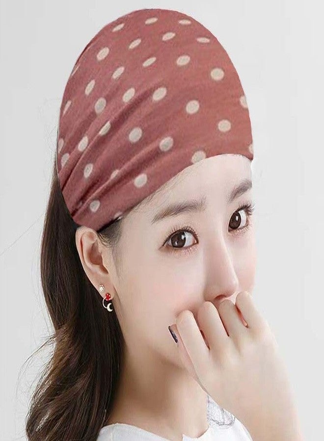 Richmen Boho Chic Tie-Dye Workout Hair Bands | Sweat-Proof Gym Fitness Soft Wide Head Band Running Yoga Sports Bandana for Girls Women (Multicolored Pack of 3) - Image 5