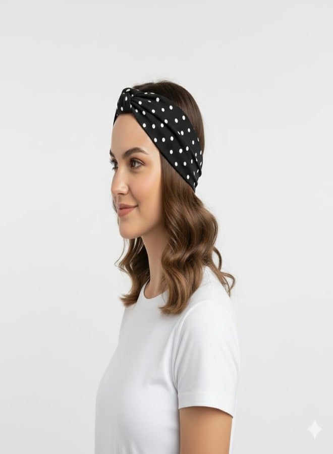 Richmen Boho Chic Tie-Dye Workout Hair Bands | Sweat-Proof Gym Fitness Soft Wide Head Band Running Yoga Sports Bandana for Girls Women (Multicolored Pack of 3) - Image 4