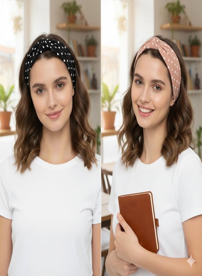 Richmen Boho Chic Tie-Dye Workout Hair Bands | Sweat-Proof Gym Fitness Soft Wide Head Band Running Yoga Sports Bandana for Girls Women (Multicolored Pack of 3) - Image 3