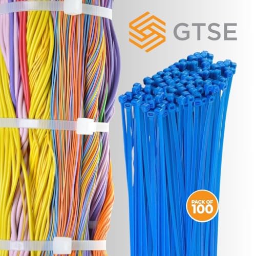 GTSE 12 Inch Blue Zip Ties, 100 Pack, 50lb Strength, UV Resistant Long Nylon Cable Ties, Self-Locking 12" Tie Wraps - Image 4