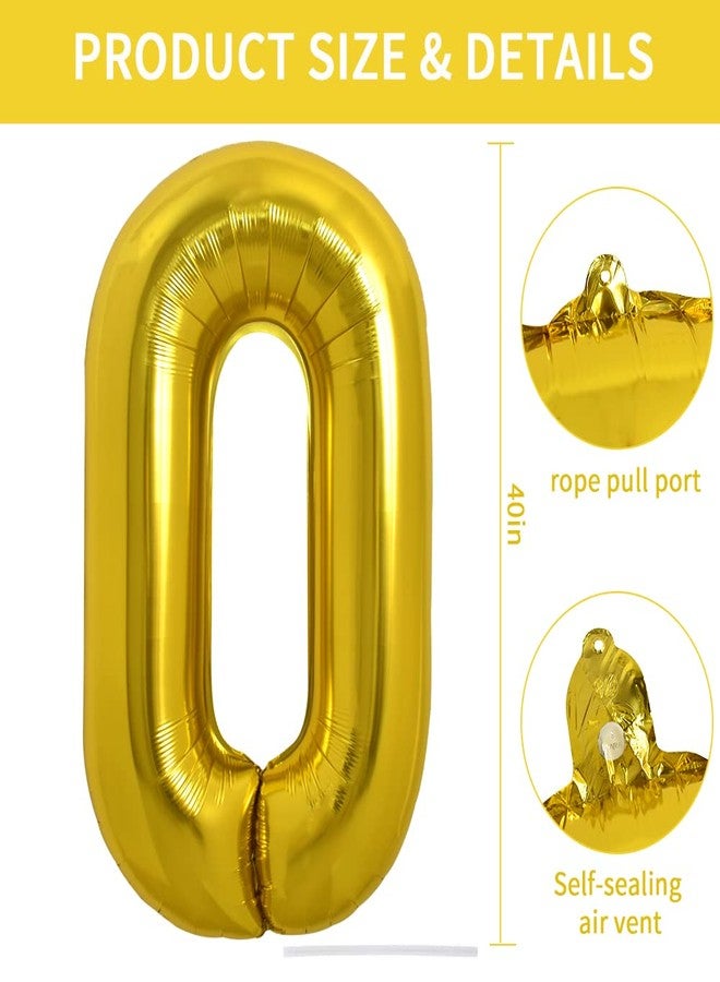 تونيفول بالونات تونيفول الذهبية الكبيرة على شكل حرف O مقاس 40 بوصة، بالونات هيليوم، بالونات مايلر كبيرة من رقائق الألومنيوم، مثالية لحفلات أعياد الميلاد والذكرى السنوية وعيد الحب، ولتزيين الحفلات. - Image 2