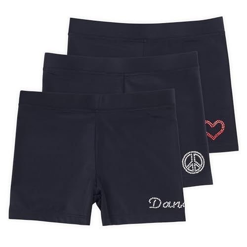 Lucky Me Lucky & Me Girls Dance Shorts for Gymnastics & Dancewear, Ella 3 Pack, Black Size 7-8 Years - Image 1