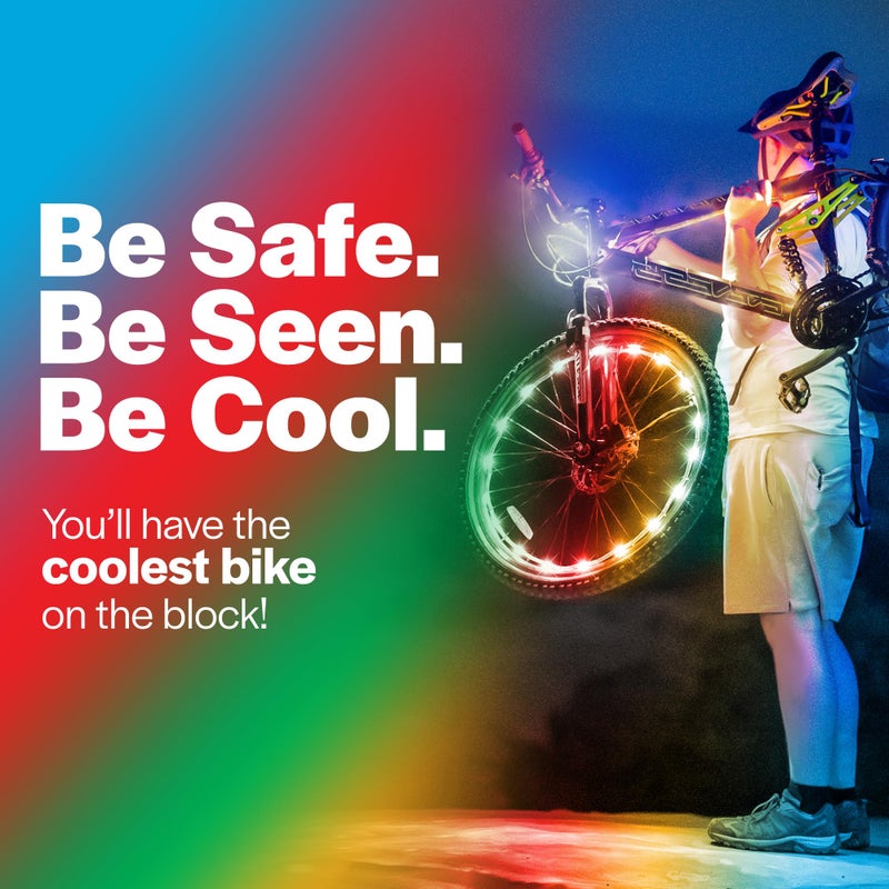 Brightz Bike Wheel Lights (1 Tire) Multi-Color WheelBrightz Bike Tire Lights Bike Lights for Wheels Bicycle Wheel Lights Bike Spoke Lights Bike Accessories for Kids Bike Lights for Bike LED Lights for Bike - Image 3