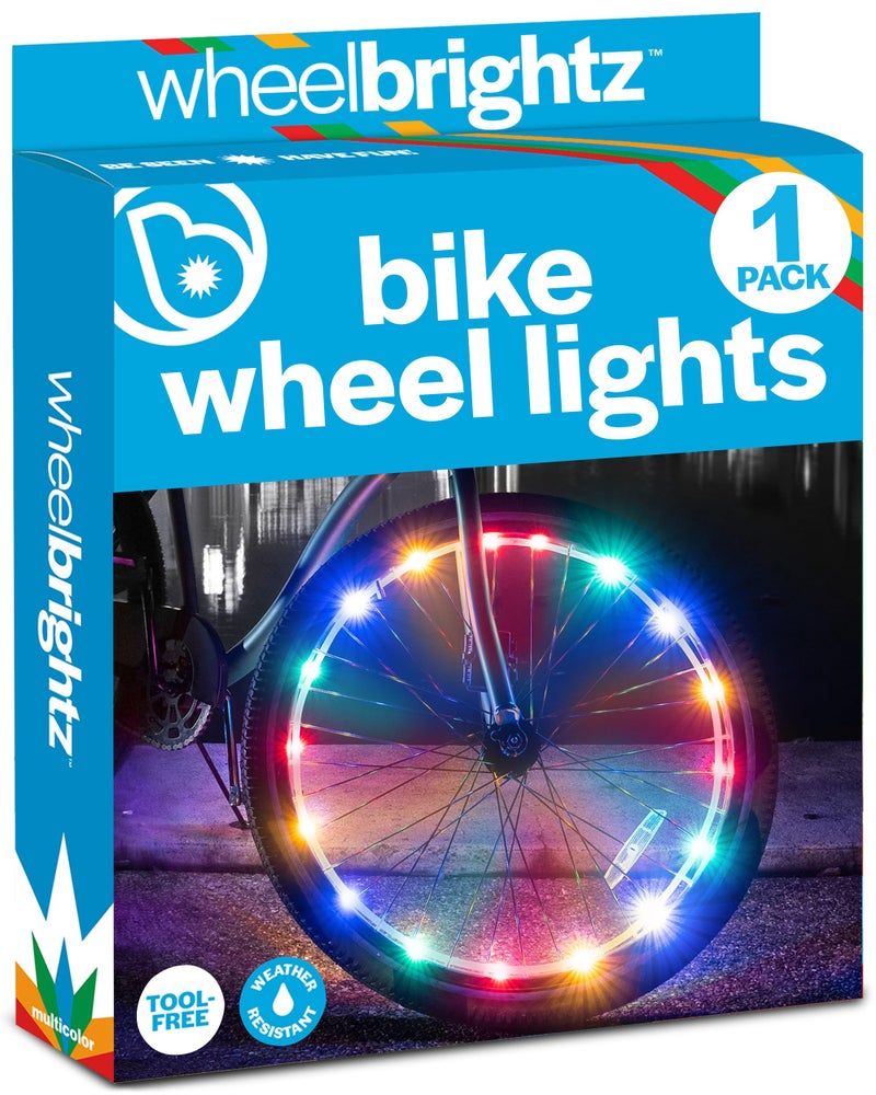 Brightz Bike Wheel Lights (1 Tire) Multi-Color WheelBrightz Bike Tire Lights Bike Lights for Wheels Bicycle Wheel Lights Bike Spoke Lights Bike Accessories for Kids Bike Lights for Bike LED Lights for Bike - Image 1