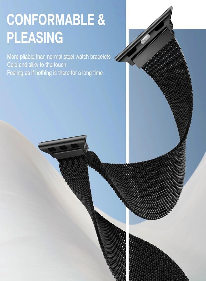 MARGE PLUS Stainless Steel Milanese Loop Compatible with Apple Watch Bands 46mm 42mm 44mm 45mm 49mm 38mm 40mm 41mm men and women,Magnetic Clasp Replacement for iWatch Ultra Series 11 10 9 8 7 SE 6 5 4 3 2 1 - Image 3