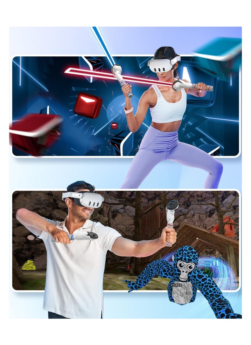 STARTRC - XICEN Controller Extensions Gorilla Tag Long Arms for Meta Quest 3, 3-in-1 Beat Saber Handles Golf Club Attachment VR Sticks Controller Grips for Oculus Quest 3, Enhance VR Gaming Accessories - Image 1